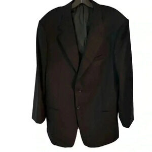 Armani collezioni men’s blazer black w/ very fine stripe 100% wool sz EU…